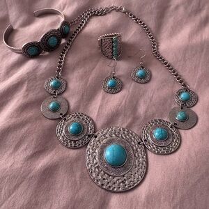 Turquoise and Silver Jewelry Set